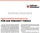 Rundschreiben und Einladungen des Südtiroler Heimatbundes an seine Mitglieder